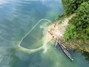 High angle view of sea