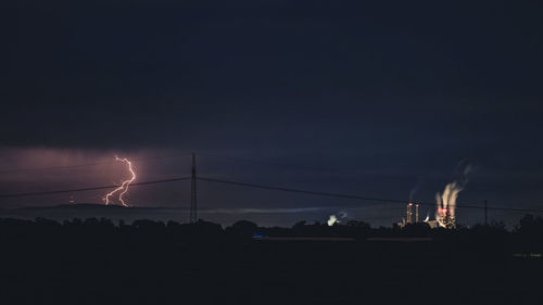 View of lightning at night