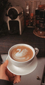 Coffee cup on table