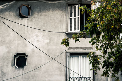 Low angle view of window on building