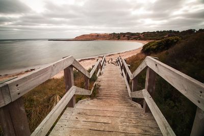 Pier over sea against sky