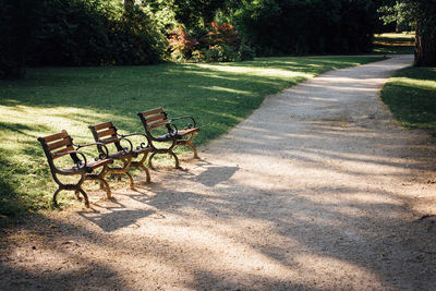 Empty bench in park