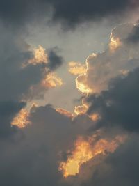 Low angle view of sky during sunset