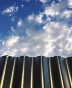 Close-up of metal against sky