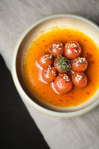 Close-up of food in bowl on table