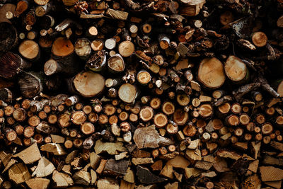 Full frame shot of woodpile