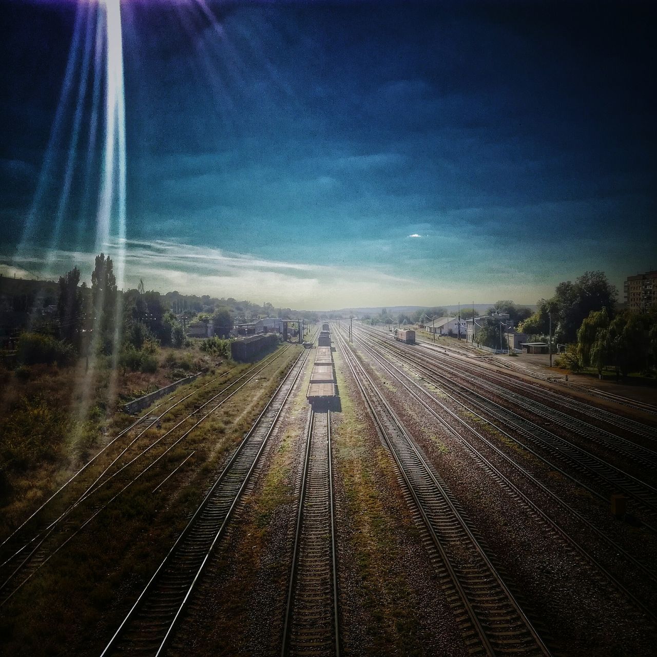 railroad track, transportation, mode of transport, rail transportation, sky, train - vehicle, travel, the way forward, straight, vanishing point, outdoors, scenics, nature, diminishing perspective, day, journey, non-urban scene, no people, beauty in nature