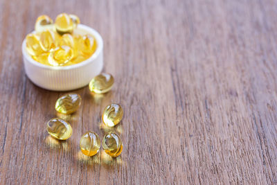 High angle view of food on table