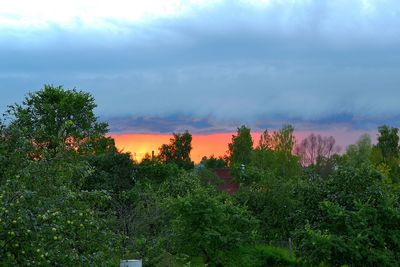 Scenic view of landscape against cloudy sky