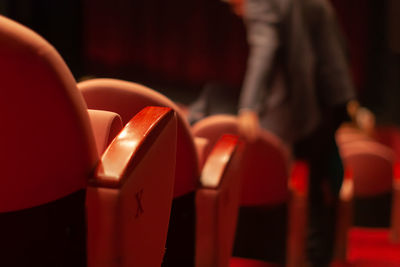 Theater audience taking a seat