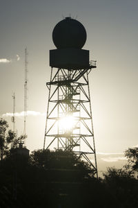 Low angle view of water tower against sky