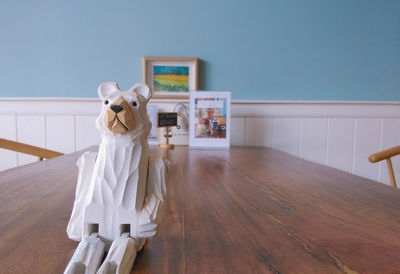 View of stuffed toy on table at home
