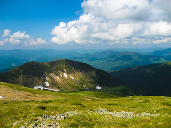 Scenic view of mountains against sky