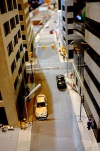 High angle view of traffic on road