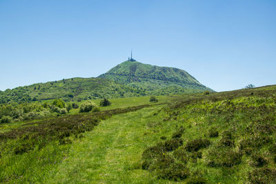 View from the puy pariou volcano hiking trail