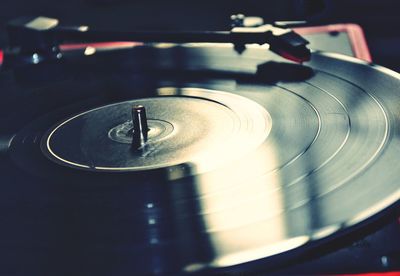 Close-up of gramophone