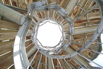 Low angle view of spiral staircase