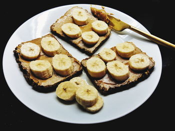 High angle view of dessert in plate