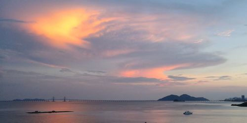 Scenic view of sea against dramatic sky