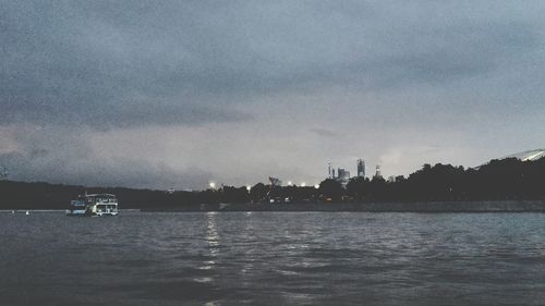 View of river against cloudy sky