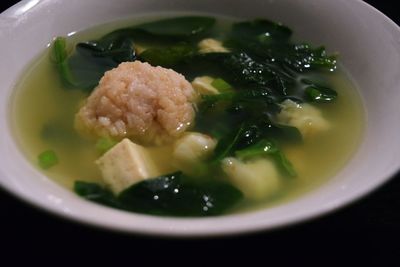 Close-up of soup in bowl