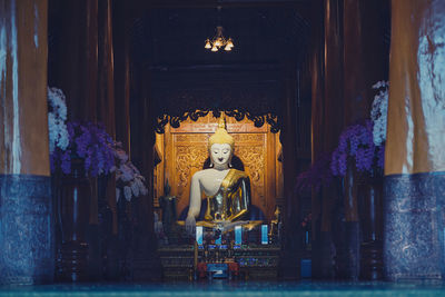 Statue of buddha in building