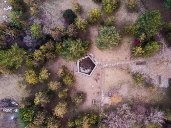 High angle view of old building