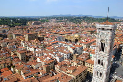 The view on the roofs of houses. florence, italy.