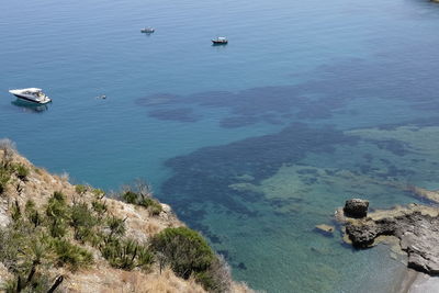 High angle view of sea against sky