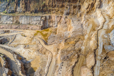 Aerial view of rock formations