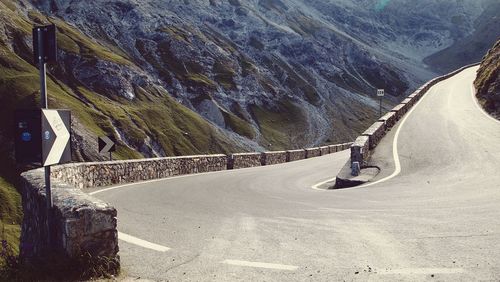 Scenic view of mountain road against sky