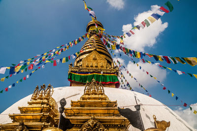 Close view from the top of the highest stupa in kathmandu