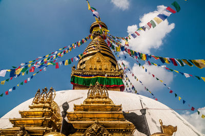 Low angle view of traditional building against sky