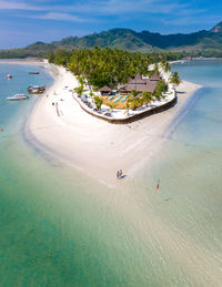 High angle view of beach against sky