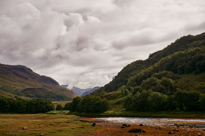 Scenic view of mountains against sky