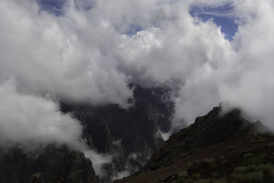 Low angle view of mountain against sky