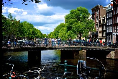 View of canal along buildings