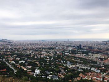 High angle view of cityscape against sky