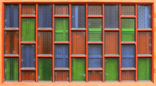 Full frame shot of multi colored wooden floor