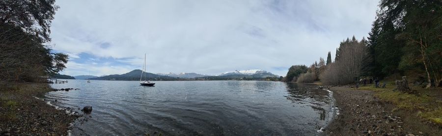 Panoramic view of lake against sky