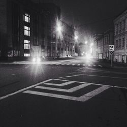 Illuminated street light at night