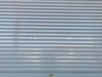 Close-up of text on shutter