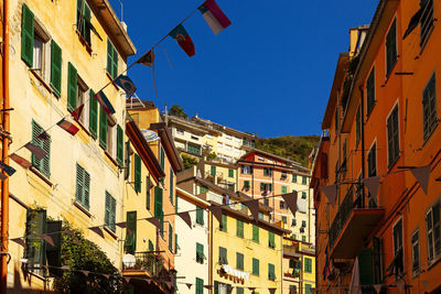 Low angle view of buildings against sky