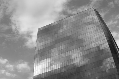 Low angle view of modern building against sky