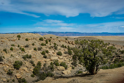 Scenic view of rocky mountains against sky