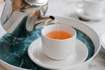 Close-up of coffee on table