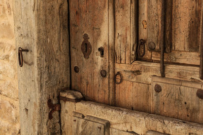 Full frame shot of old wooden door