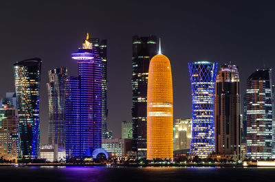 Doha city skyline and skyscraper the beautiful of qatar