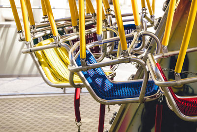 Empty chain swings at amusement park