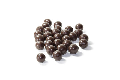 Close up of eggs against white background